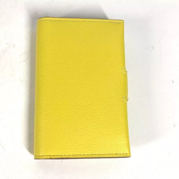 HERMES Bicolor R.M.S Business Card Holder Pass Case Folded Yellow/pink Unused - Picture 8 of 10